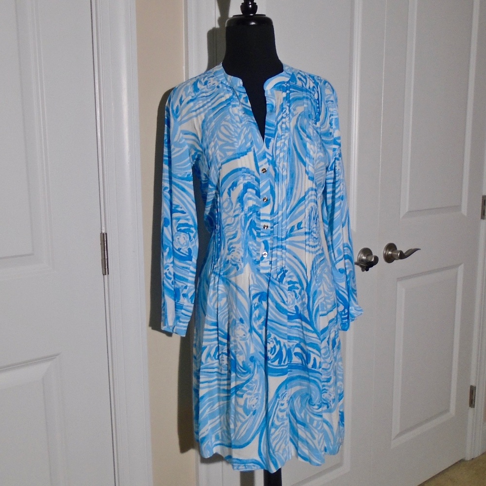LILLY PULITZER NWT Long Sleeve Sarasota Pintuck Tunic Dress